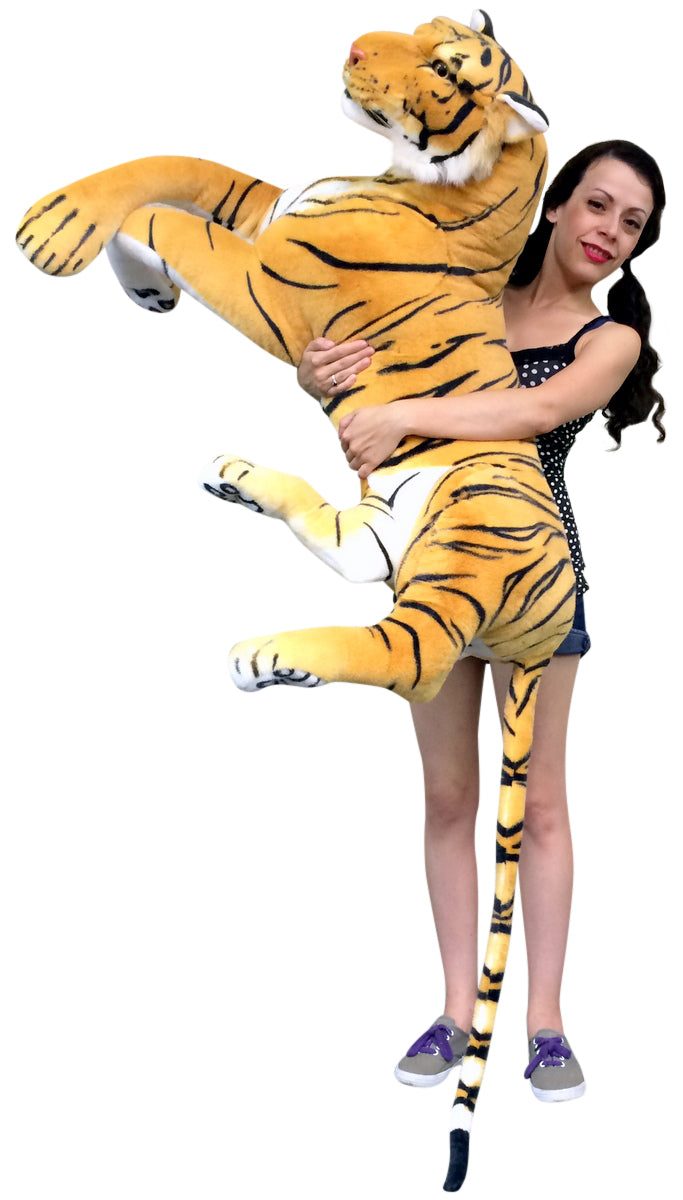 Giant Realistic Stuffed Tiger 48 Inches Stunning Soft and Super Sized Ultimate Big Plush Wild Cat