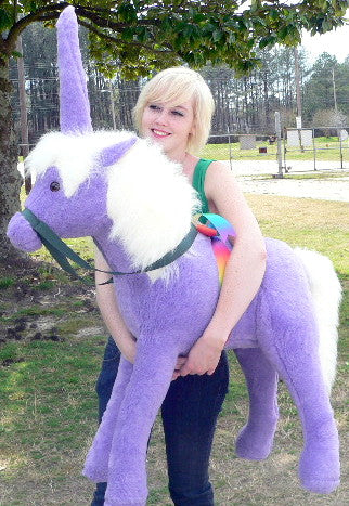 American Made Giant Stuffed Unicorn 36 Inch Soft Purple Made in USA America