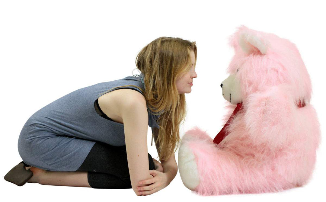 American Made Giant Pink Teddy Bear 36 Inches 3 Foot Soft  Big Plush Snuggle Buddy