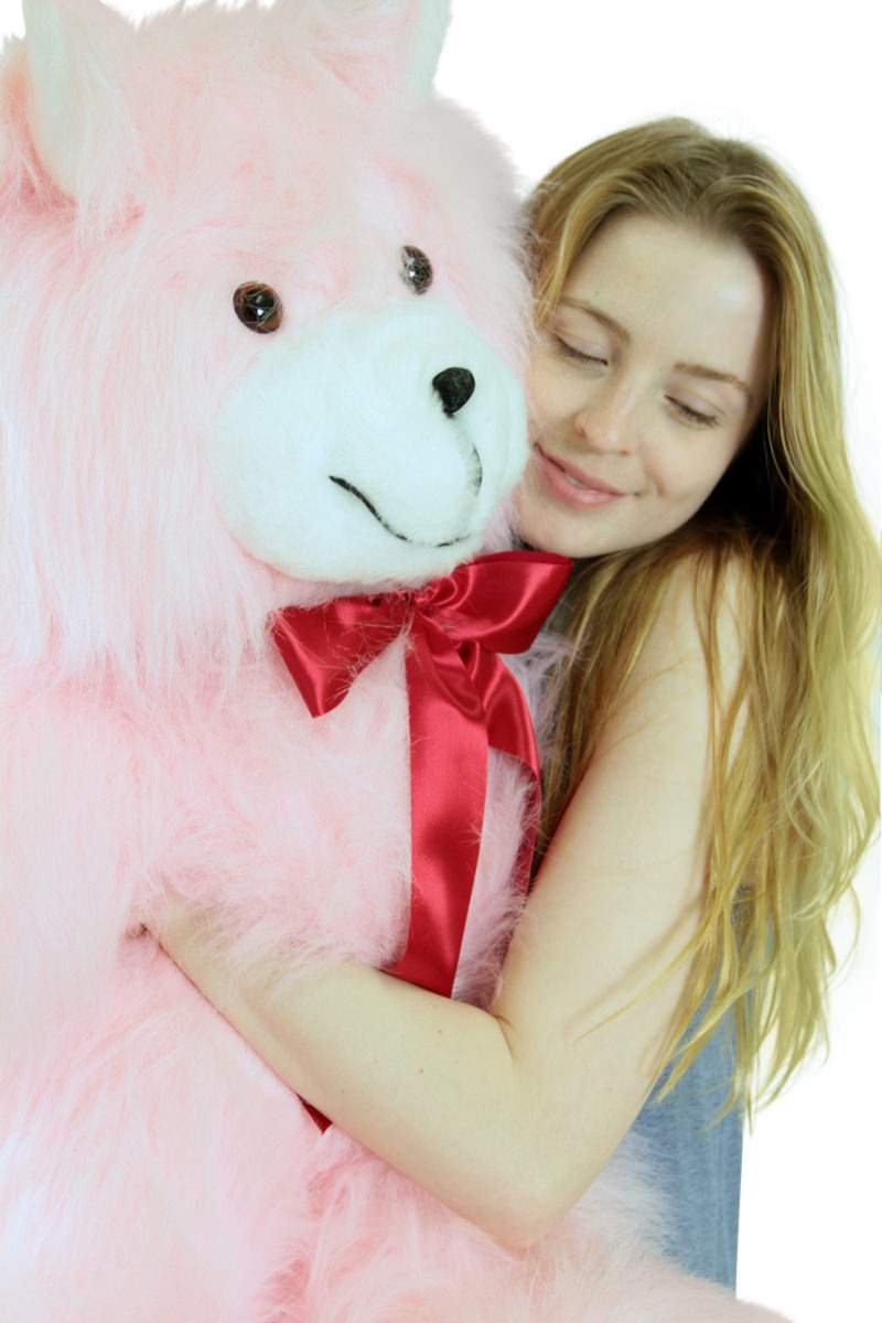 American Made Giant Pink Teddy Bear 36 Inches 3 Foot Soft  Big Plush Snuggle Buddy