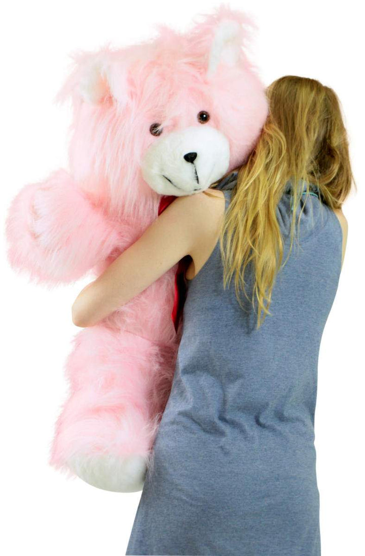 American Made Giant Pink Teddy Bear 36 Inches 3 Foot Soft  Big Plush Snuggle Buddy