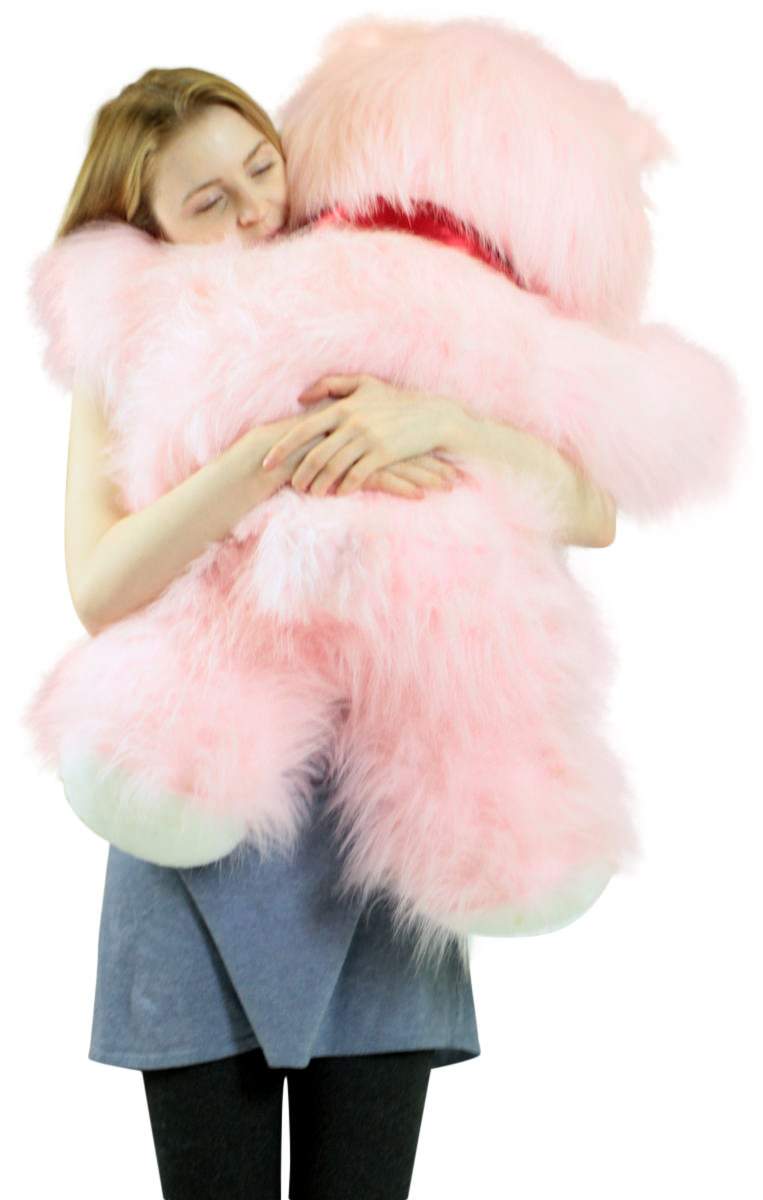 American Made Giant Pink Teddy Bear 36 Inches 3 Foot Soft  Big Plush Snuggle Buddy