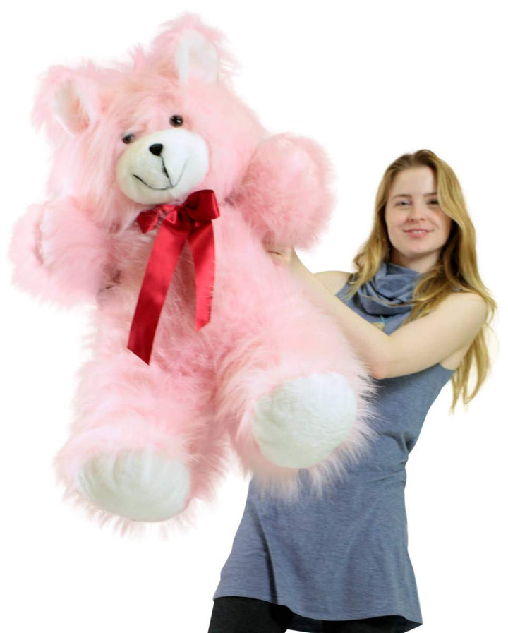 American Made Giant Pink Teddy Bear 36 Inches 3 Foot Soft  Big Plush Snuggle Buddy