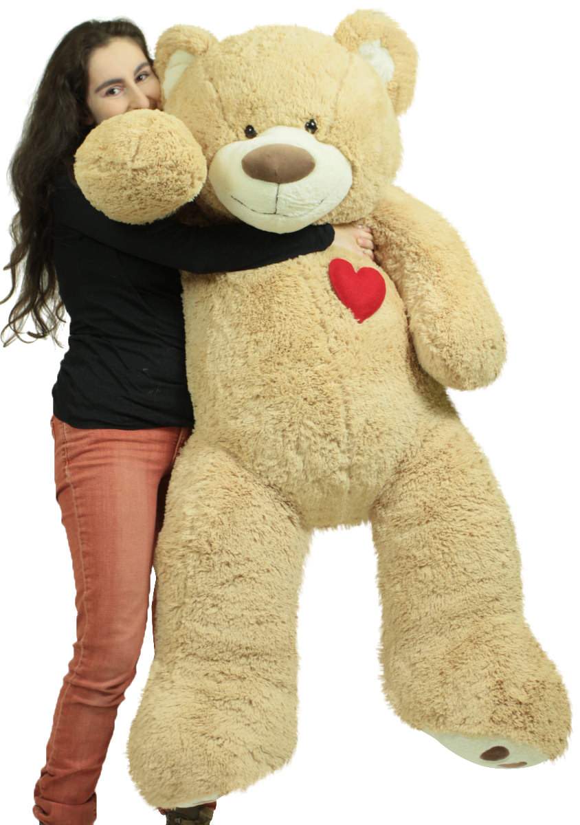 Giant 5 Foot Teddy Bear 60 Inch Soft Plush Animal, Heart on Chest to Express Love