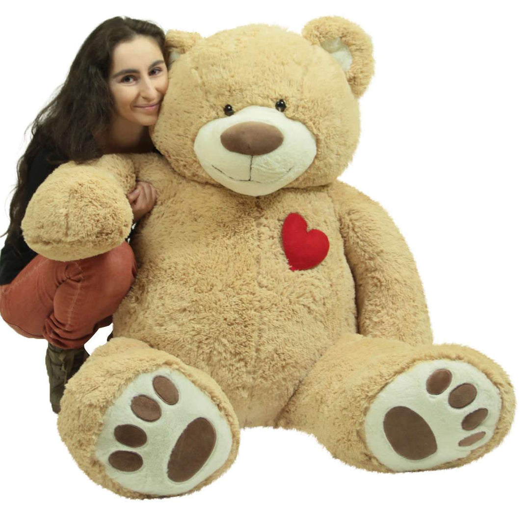 Giant 5 Foot Teddy Bear 60 Inch Soft Plush Animal, Heart on Chest to Express Love