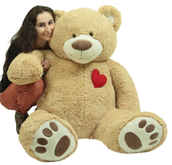 Giant 5 Foot Teddy Bear 60 Inch Soft Plush Animal, Heart on Chest to Express Love