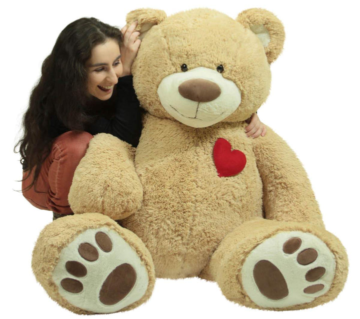 Giant 5 Foot Teddy Bear 60 Inch Soft Plush Animal, Heart on Chest to Express Love