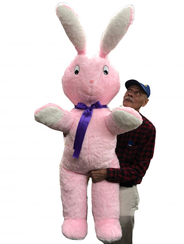 American Made Giant Stuffed Pink Bunny 60 Inch Soft Big Plush 5 Ft Rabbit Made in USA