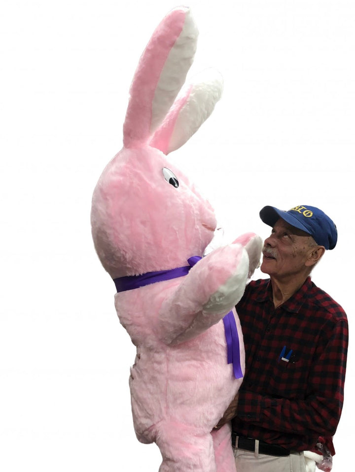 American Made Giant Stuffed Pink Bunny 60 Inch Soft Big Plush 5 Ft Rabbit Made in USA