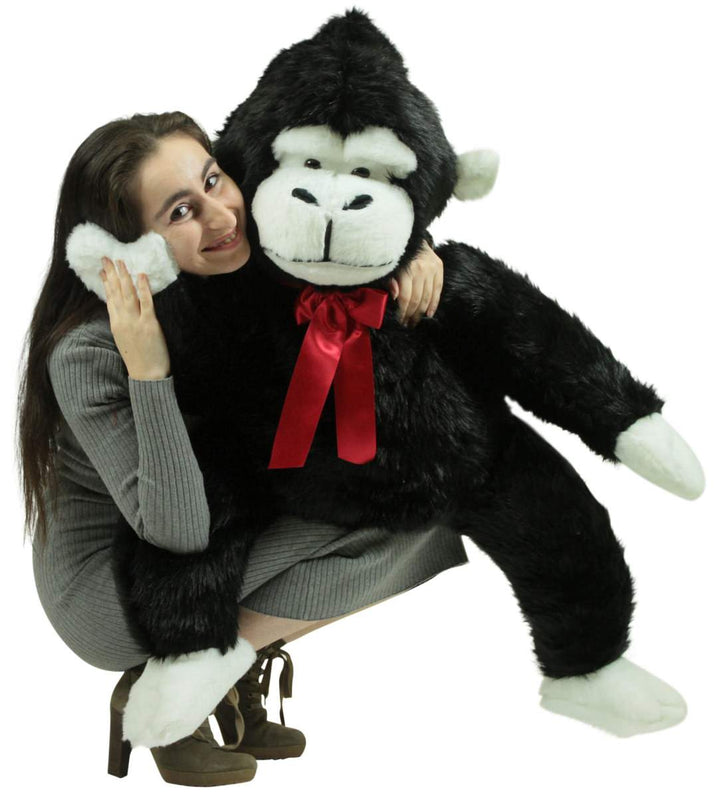 American Made Giant Stuffed Monkey 40 Inch Soft Black Big Stuffed Gorilla Made in USA
