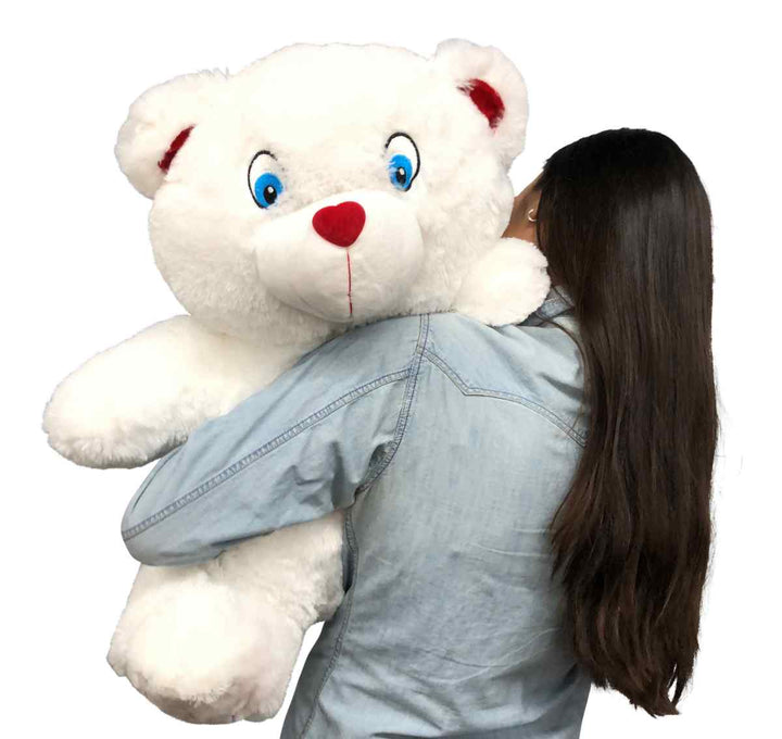 Big Plush® 2 Foot Teddy Bear 24 Inches Soft White Plushie with Red Nose and Heart on Chest