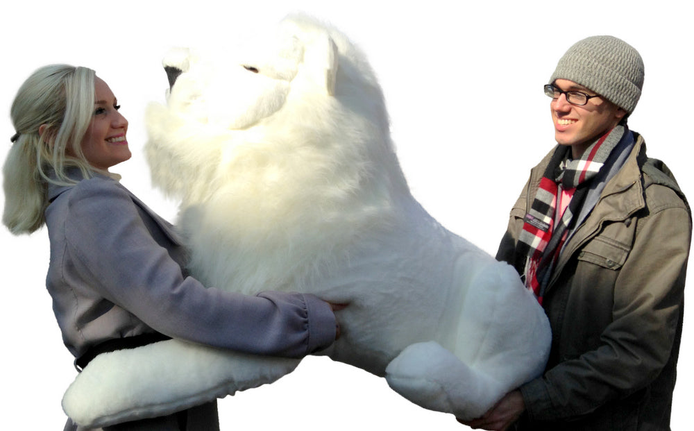 American Made Giant Stuffed White Lion 48 Inches Soft Made in USA America