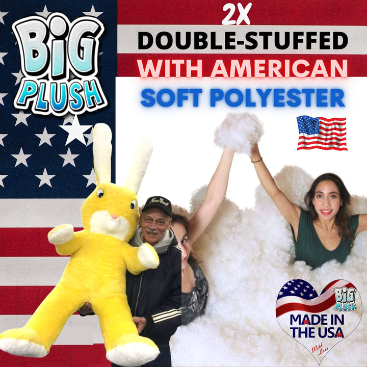 American Made Giant Stuffed Yellow Bunny 60 Inch Soft Big Plush Rabbit 5 Foot Rabbit Made in USA