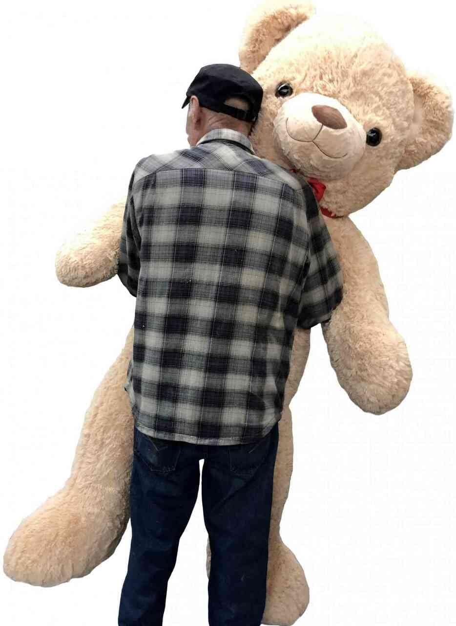 Huge Smiling 6 Foot Teddy Bear 72 Inches Beige Soft Oversized Stuffed Animal Weighs 25 Pounds