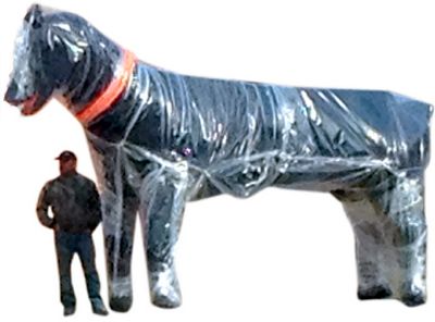 We made this giant stuffed dog for a corporate client. It really is 18-feet long and 12-feet tall. 100% Made in the USA with only 2 weeks notice.