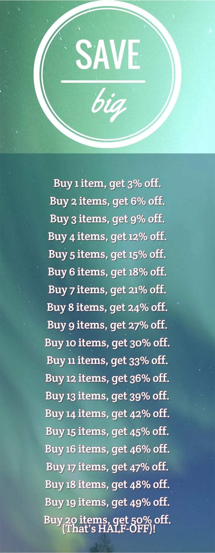 The more you buy, the more you save.