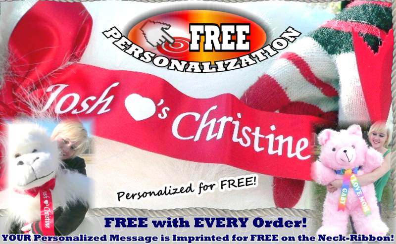 Click Here to learn more about the FREE Personalization of EVERY stuffed animal order at BigPlush.com.