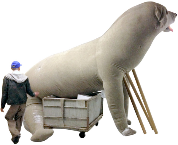 Big stuffed dog 18-feet tall initial prototype - made in the USA!